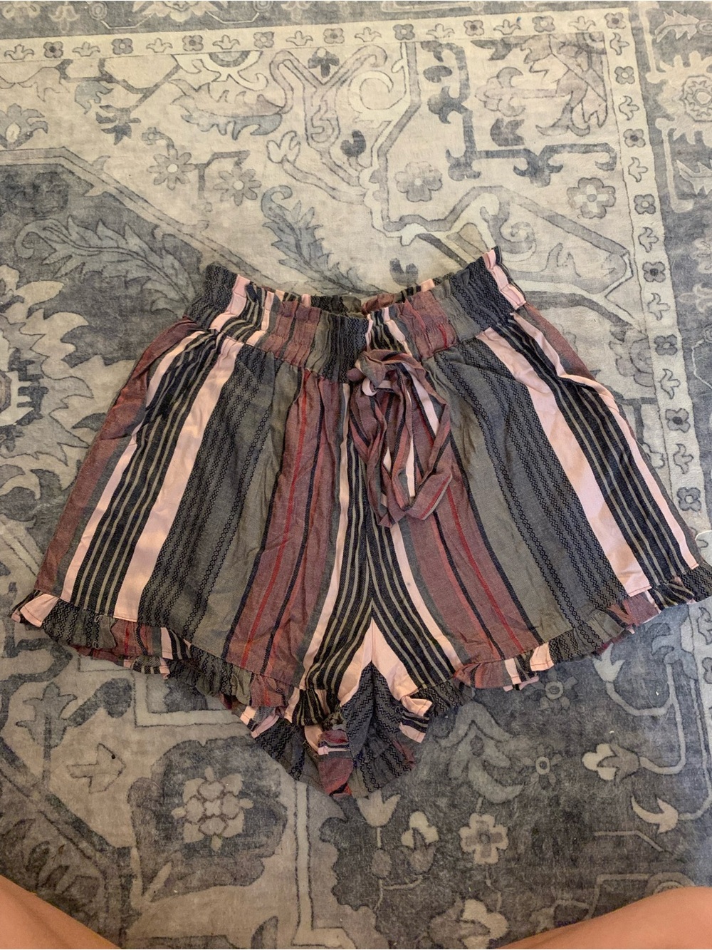 Angie Vertical Striped High Waist Shorts